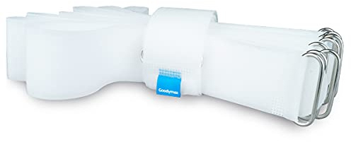 10 x Klettkabelbinder mit Metallöse - Haken/Flausch auf Gleicher Seite (40 cm, Weiß) - nachhaltig und wiederverwendbar