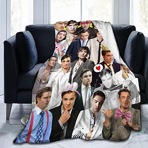 LOUJIN Decke Chuck Ed Bass Westwick Weiche und bequeme warme Fleecedecke für Sofa, Büro, Bett, Auto, Camping, Couch, gemütliche Plüsch-Überwurfdecke, Stranddecken