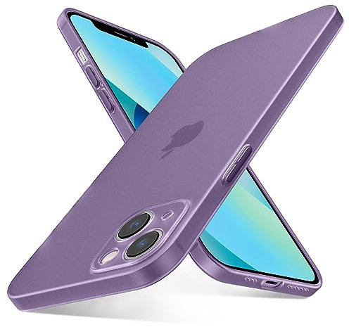 QLTYPRI Ultra Thin Case for iPhone 13 Case 6.1 inch with Full Coverage Camera Protection, Translucent Matte Slim Lightweight Soft Silicone TPU Bumper Shockproof Phone Case Cover for iPhone 13 – Purple