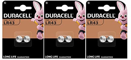 6 x Duracell LR43 186 V12GA (3 Blister mit 2 Batterien) 6 Batterien