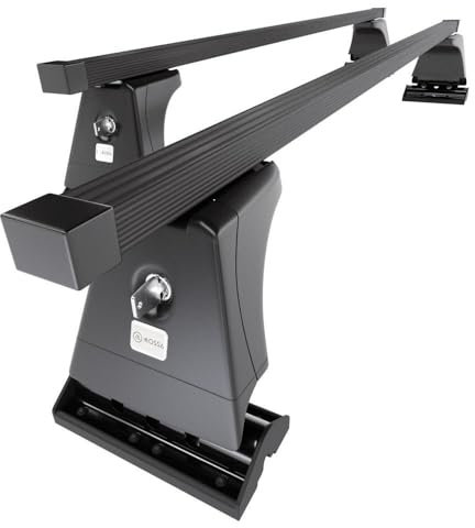 Mossa - Stahl-Dachträger kompatibel mit BMW 3er E46 Touring (2002-2005) - schwarz Dachträger Dachgepäckträger - Montagepunkte
