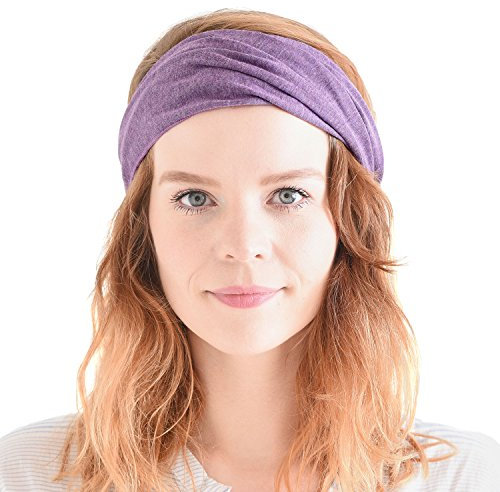 CHARM Damen Breites Haarband Bandana - Bio Baumwolle Stirnband Herren Kopftuch Sommer Hair Band Aus Japan Lila M