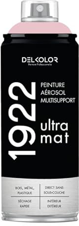 DELKOLOR - Peinture aérosol DELKOLOR 1922 MAT - 400 ml - Couleur ROSE PASTEL