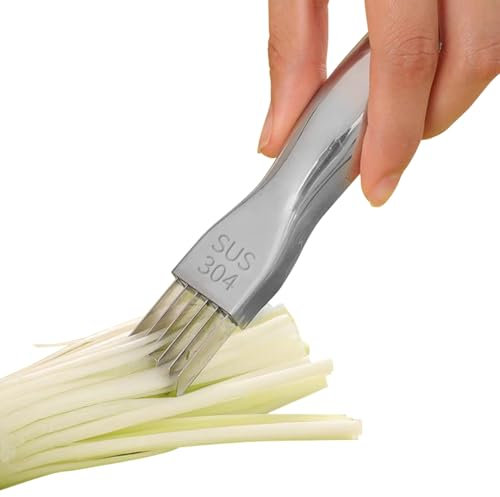 Cortador de Cebolletas Trituradora de Verduras de Acero Inoxidable Picadora de Verduras Ultra Fina con Cubierta Protectora, Cuchillo de Seda para Zanahorias Y Patatas