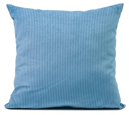 Gözze - Kissen Capri, Dekokissen in Feincord-Optik, Weiches Sofakissen mit Füllung, 100% Polyester, 60 x 60 cm - Petrol