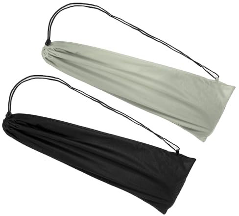 PATIKIL Badmintonschläger-Hülle, 2er Packung, weiche Badmintonschläger-Tasche mit Samtfutter, Zugband und Doppel-Schultergurt, leicht, Grau/Schwarz