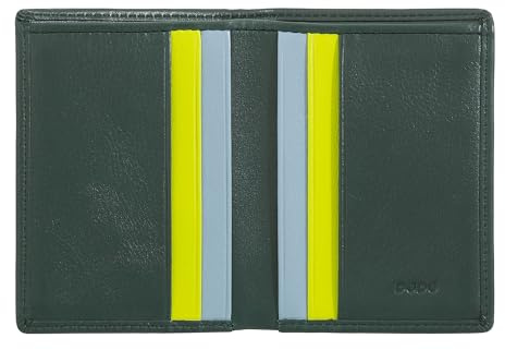 DUDU Herren Portemonnaie aus Leder, schmales Herren Portemonnaie mit Kreditkartenfach, kleines und kompaktes Banknotenfach, mit RFID-Schutz Mangrove