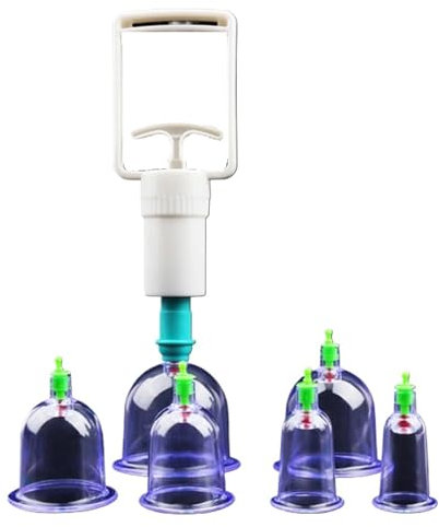 6Pcs Vakuum Schröpfen Sets Mit Pump Pistole Saugnäpfe Zurück Massage Körper Tasse Detox Anti Cellulite Therapie Dosen Gesunde Pflege Gläser
