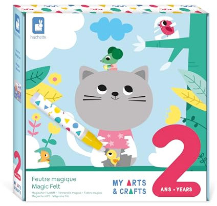 Janod - Feutre Magique - Activité Manuelle pour Enfant Non Salissante - Kit de Loisirs Créatifs - A recommencer à l'infini - Art Créatif - Jouet Enfant 2 Ans et + - J09147