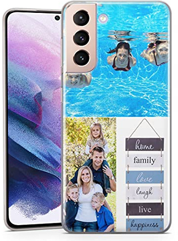 TULLUN Personalisierte Handyhülle für Samsung Galaxy A15 5G - Ihr Eigenes Collage Bild Foto Idee Design Stil Brauch Soft Gel Schutzhülle HandyHülle - Collage mit 3 Fotos