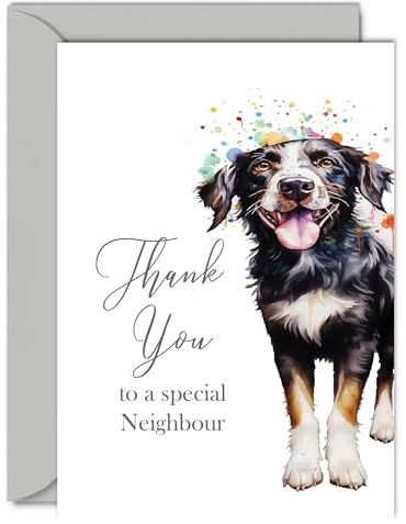 Dankeskarten für Nachbarn – Party Hund – Dankeskarten für Nachbarn von Freund Familie, herzliche Wertschätzungskarte A5 Thank You So Much Grußkarten