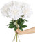 INSUNSIX Künstliche Dahlie, künstliche Blumen, 60 cm, künstliche Seidenblumen mit Stielen für Hochzeit, Party, Heimdekoration, Weiß, 6 Stück