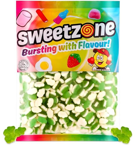 Mini Frogs Sweet Zone Halal Sweets Tub, 1kg. Tubs of Sweets, Jelly Sweets, Wine Gums, Old Fashioned Sweets, Sweets Bulk, Halloween Candy, Sweet Tub Delight for All