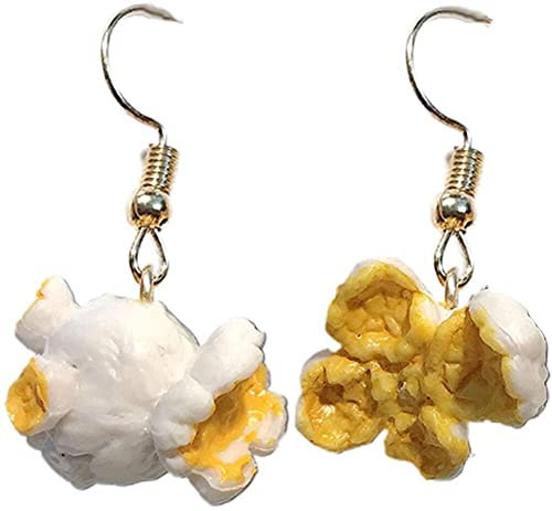 Ohrringe Lustige Frauen Popcorn Essen baumeln Ohrclip Haken Ohrringe Party Club Schmuck Geschenk Praktisches Design und Langlebig