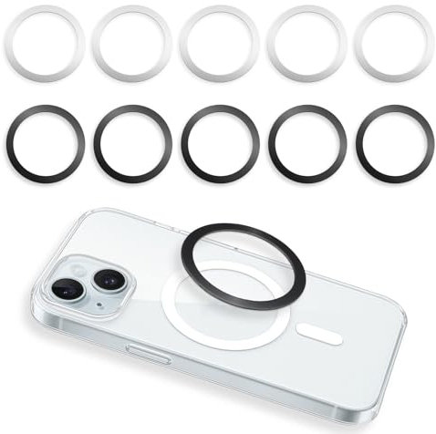 simarro 10 Stück Metallringe Selbstklebend, Magnetring Handy Magnet Handy, Magnet Aufkleber Kompatibel mit magnetischem Ladegerät, Metallplatte für Kfz Auto Handyhalterung Magnetische Handyhalter