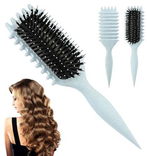 Haarbürste, Curl Hair Brush, haarspangen damen,lockenbürste,Curl Define Styling Brush, Etangling Hair Brush for Women, Shaping and Defining Curls for Women(Grün)