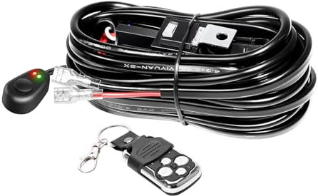 Willpower Stroboscopique Câblage à Barres Lumineuses LED Faisceau de Fil avec Relais et Interrupteur 12V 40A pour Phare de Travail Hors Route