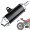 Endschalldämpfer für Motorrad, Scooter, ATV, Motorrad, 28 mm Durchmesser, Auspuff mit Endschalldämpfer, modifiziertes Endrohr, -Schalldämpfer, schwarz und silber, für Motorrad