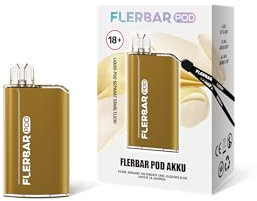 Flerbar Pod Mod, Pod Akkuträger, nachfüllbares elektronisches Zigaretten Basisgerät, E-Zigarette Pod System mit 500mAh Pod Akku, USB-C Anschluss, Akku-Anzeige - Gold