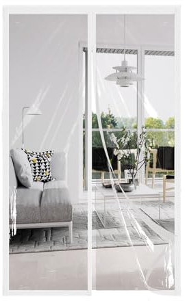 AQKaki Cortina Aislante Magnética 95x215cm, EVA Transparente Cortinas Termica Aislante Frio Cortina Puerta Aislamiento Termico Prueba Viento Impermeable Invierno para Sala Estar Cuarto Baño Balcón