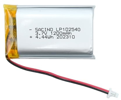 EFASO 3,7V Akkus Sortiert nach Formfaktor in verschiedenen Größen Kapazitäten und Steckern (102540 3.7V Akku 1200 mAh JST PH 1.0, 2-Pin Stecker)