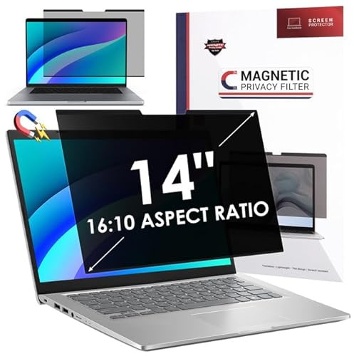 LAMA Magnetischer Blickschutzfilter für 14 Zoll Laptop, Blickschutzfolie Sichtschutzfolie Abnehmbarer Datenschutzfilter Sichtschutzfilter Laptop Screen Filter, Anti-Blaulicht & Blendschutz (16:10)