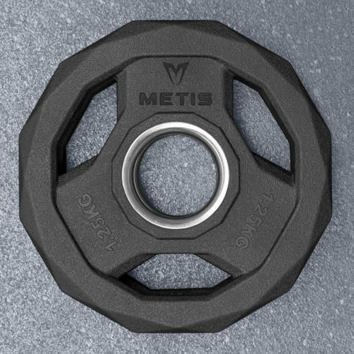 METIS Olympic Barbell Weight Plates - Olympic Plates Compatible with Olympic Bar Sleeves | Weight Plate Pair (1.25kg-25kg) & Weight Sets (60kg-300kg) (1.25kg)