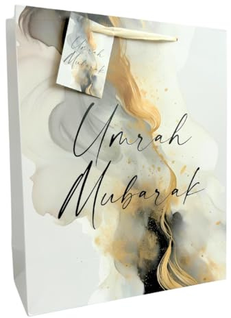 Umrah Mubarak Gift Bag - Cream & Black