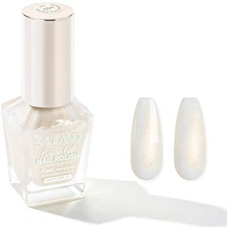 SAVILAND Gold Mermaid Nail Polish 10 ml: Quick Dry Nail Polish Metallic Chip Resistant Castor Oil Fingernail Polish Plant-based Natural Nail Lacquer Mirror Shimmer Nail Art Polish for Women Girls Gift