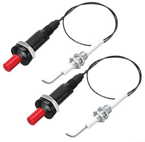 Oven Igniter, 2-Piece Push-Button Piezoelectric Igniter Set with 20-Inch Ceramic Electrode for Gas Cookers, High Temperature Spark Ignition