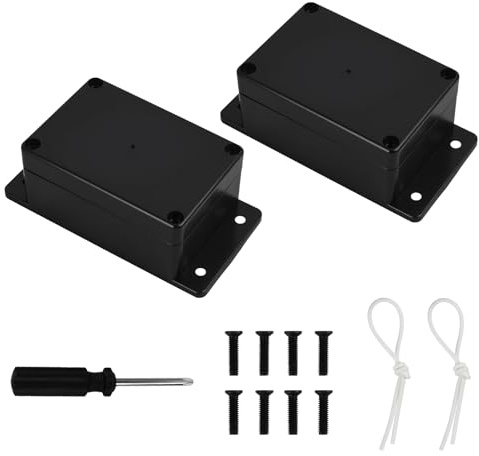 2 x Junction Box IP65 Waterproof ABS Junction Box Black 100 x 68 x 50 mm, Project Box Electronic Housing Plastic, Junction Box Surface-Mounted Junction Box, Connection Box, Surface-Mounted Box