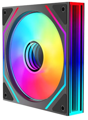 ICOLER Prism 4ultra 120mm ARGB PC Case Fan - Dual Infinite Mirror, Ultra-Quiet 9-Blade Design, Motherboard Sync & Daisy Chain, RGB Fans for Computer Case and Cooling Fan-Black