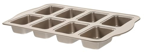 VICASKY Carbon Steel Mini Loaf Pans Non-Stick Baking Mold 8-Cavity Gold Rectangular Cake Pan Oven Bread Cake Baking Tool