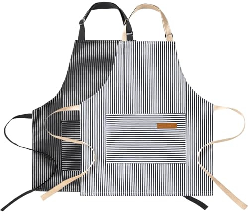 JcvPot Kinderschürze Set, 2 Stück Kochschürze Kinder, Schürze Kinder Schule, Malschürze Kinder 10 Jahre, Baumwollschürze Für Jungen Und Mädchen, Ideal Für Kochen, Malen, Backen, 47x49 Cm