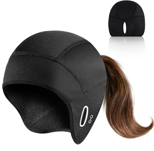 tronisky Fahrradmütze Unter Helm, Fahrrad Mütze Damen Herren Kinder, Fahrradhelm Mütze Warm Winddicht, Atmungsaktive Skull Cap mit Brillenlöchern für Radfahren Laufen Skifahren Wintersport