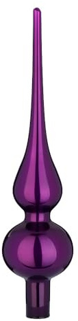Inge Glas Christbaumspitze 26cm | Weihnachtsbaumspitze aus Glas | Hochwertige Spitze für den Weihnachtsbaum Weihnachten (Purple Symphony glänzend)
