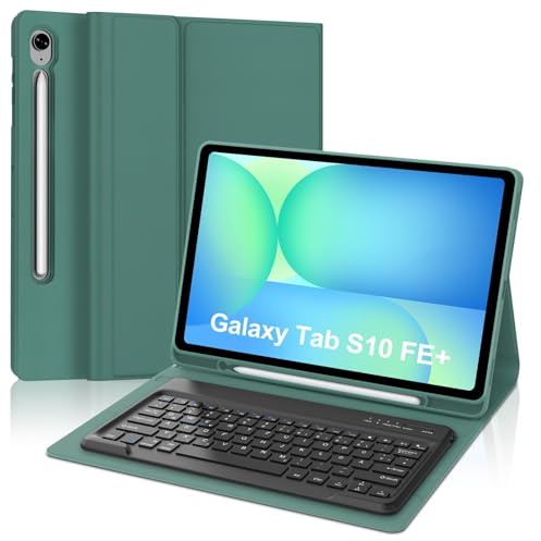 WAVATA Tastatur für Samsung Galaxy Tab S10 FE+ Plus 13.1 2025, Dunkelgrün