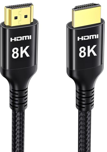 Etseinri 10K 8K 4K HDMI 2.1 Kabel 0.3M Zertifiziert Ultra High Speed | HDMI-Kabel 48 Gbit/s 4K bei 240/165/144/120/60 Hz 0.01 ms eARC VRR HDR10+ Fernseher Monitor Projektor Soundbar TV Laptop