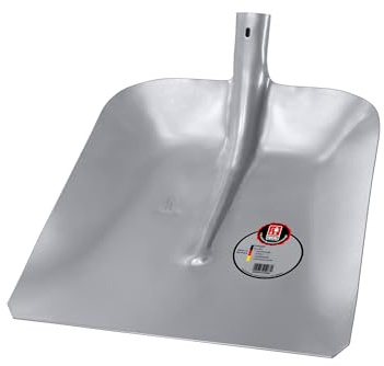 IDEAL SILVER | Hallenser Randschaufel für sperrige Materialien, Kohle, Steine oder Eisenspäne | extra großes Volumen, gehärteter Vergütungsstahl, Düllenverstärkung, ohne Stiel | von IDEALSPATEN