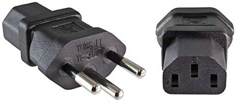 DINIC Netzadapter, Stromadapter Schweiz CH 3 pin Stecker/Kaltgeräte Buchse