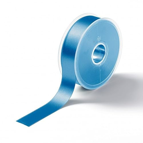 Prym Satin Ribbon 25 mm Steel Blue, 100% Polyester
