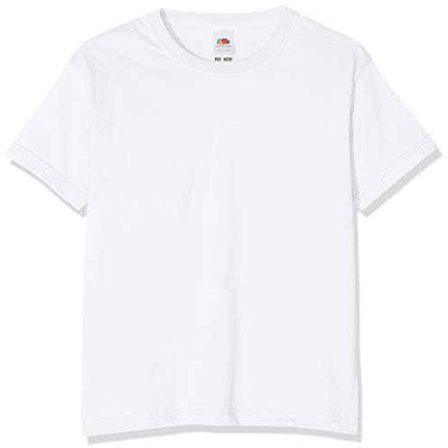 Fruit of the Loom, maglietta da ragazzo, Ragazzo, bianco, 116 cm