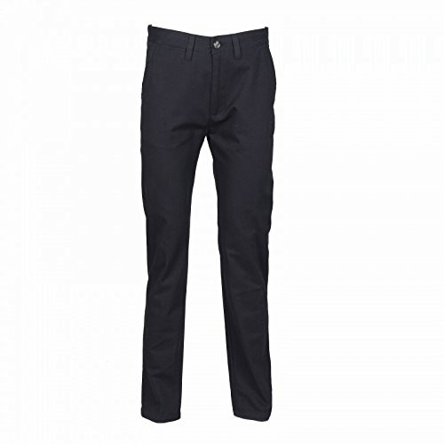 Henbury Mens 65/35 Flat Fronted Chino Trousers (34L) (Navy)