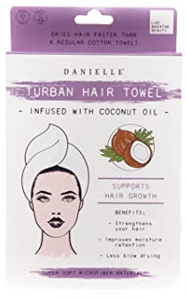 Danielle Creations Turban-Haarhandtuch, schnelltrocknend, mit Kokosöl, vegan