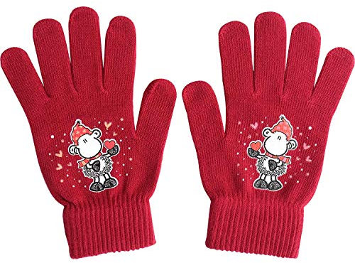 Die Geschenkewelt 49800 Zauber-Handschuh mit Sheepworld Schaf, Baumwolle, Einheitsgröße, Rot
