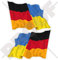 Vinyl-Aufkleber für Stoßstange, Motiv Deutschland/Ukraine/Deutsch/Ukraine/Winke, 75 mm, 2 Stück