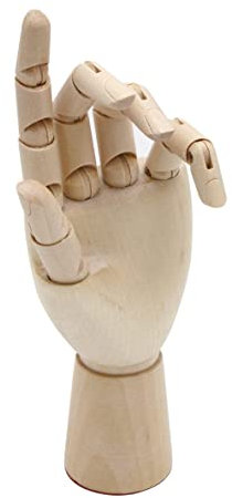 Paintersisters® Gliederhand, 18 cm Links, Holzhand beweglich, Modellhand Mannequin Handmodell Zeichenpuppe