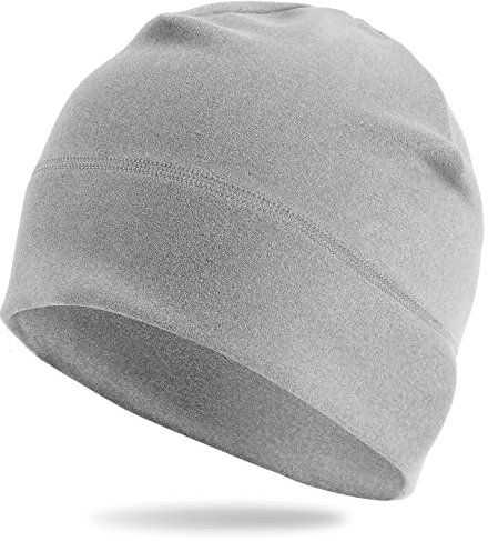Arcweg Laufmütze Herren Winter Warm Radmütze Winddicht Fleece Mütze Unter Helm Helmmütze Elastisch Sportmütze Weich für Laufen Radfahren Skifahren Motorradfahren Outdoor Unisex 56-61 cm(Grau)