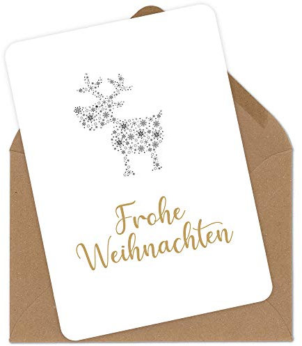 OWLBOOK Weihnachtskarte mit Rentier Geschenkkarte mit Briefumschlag Geschenke Geschenkideen zu Weihnachten