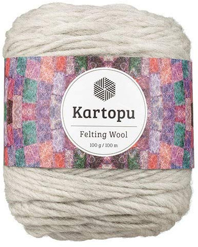 Filzwolle 100gr Knaul,uni+Color,100m Lauflänge, 100% Schurwolle, Mengen und Farbe frei wählbar (hellgrau 1009)